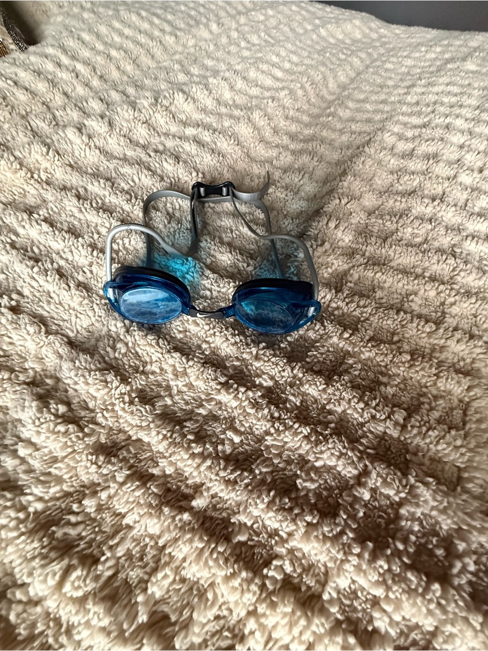 Nike Blue Swim Goggles – Adjustable Anti-Fog Swimming Goggles